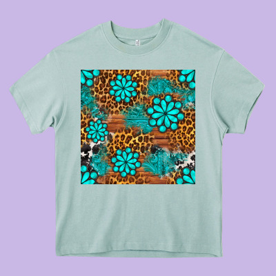 Leopard Gemstone Seamless Pattern Heavy Core Tee Designed By Bundleandbundleshop