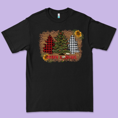 Merry And Bright With Tree's Premium Tee Designed By Adodesignshop