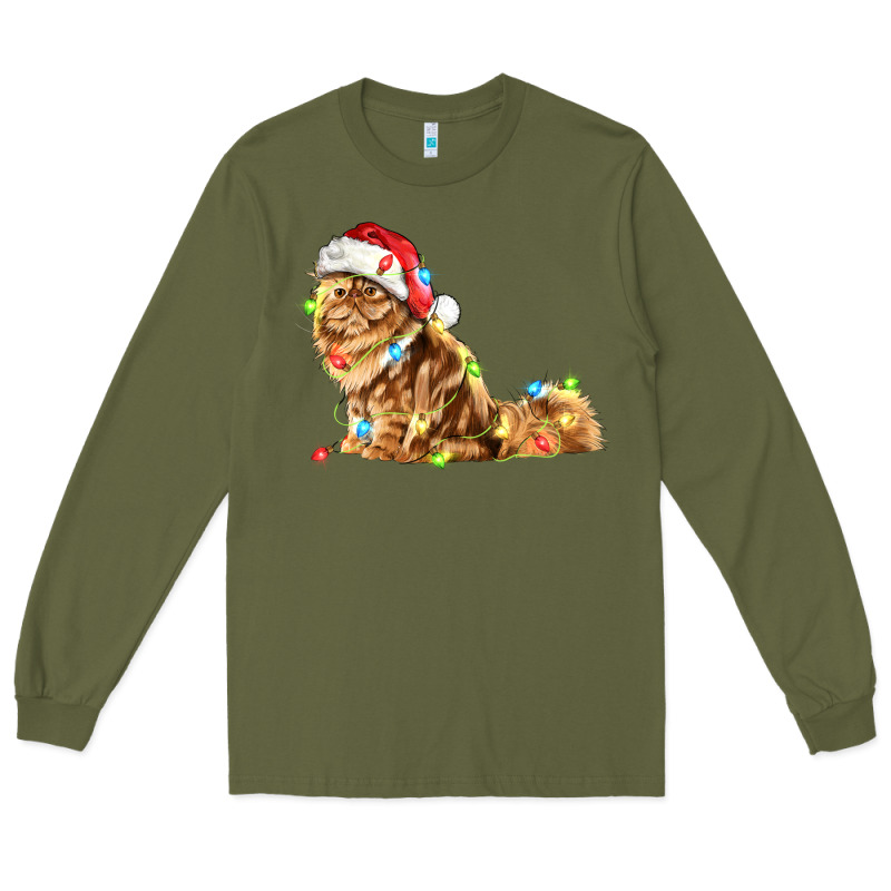 Christmas Persian Cat Long Sleeve Tee by LillyAllenDesigns | Teevron