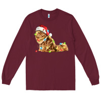 Burgundy christmas persian cat Long Sleeve Tee - LillyAllenDesigns