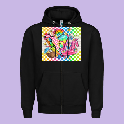 Retro Summer Zipper Hoodie Designed By Tumblerdesignbyshophia