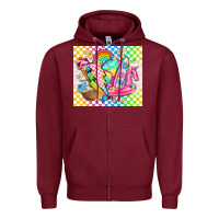 Burgundy retro summer Zipper Hoodie - TumblerDesignByShophia