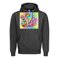 Charcoal Heather retro summer Zipper Hoodie - TumblerDesignByShophia