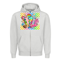 Dove Grey retro summer Zipper Hoodie - TumblerDesignByShophia