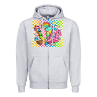 Heather Grey retro summer Zipper Hoodie - TumblerDesignByShophia