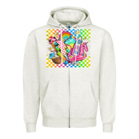 Oatmeal Heather retro summer Zipper Hoodie - TumblerDesignByShophia