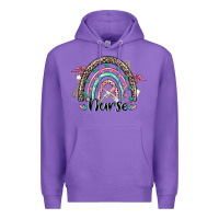 Purple nurse rainbow Premium Hoodie - CowGirlArtShop