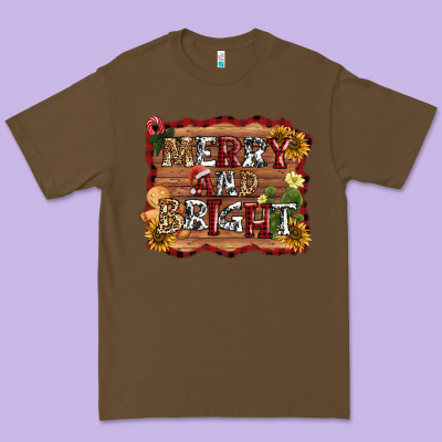 Merry And Bright Premium Tee Designed By Adodesignshop