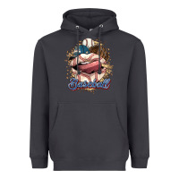 Smoke Baseball lips Heavyweight Hoodie - HowdyJamesFarm