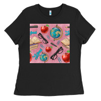 Black Teacher Seamless Pattern Ladies Tee - BundleAndBundleShop
