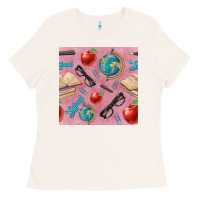 Bone Teacher Seamless Pattern Ladies Tee - BundleAndBundleShop