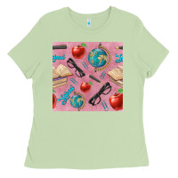 Matcha Teacher Seamless Pattern Ladies Tee - BundleAndBundleShop
