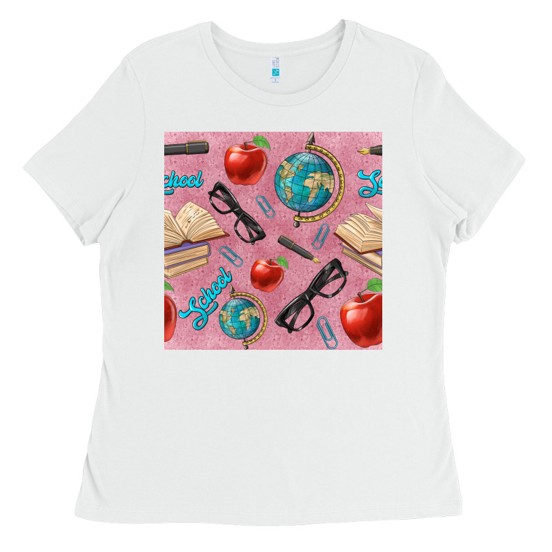 Teacher Seamless Pattern Ladies Tee by BundleAndBundleShop | Teevron