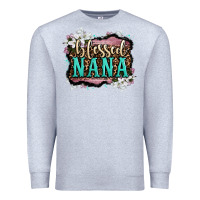 Heather Grey blessed nana Premium Sweatshirt - OliviaCreatesArt