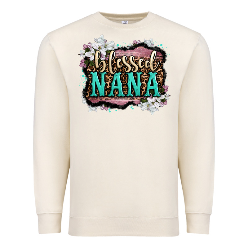 Blessed Nana Premium Sweatshirt by OliviaCreatesArt | Teevron