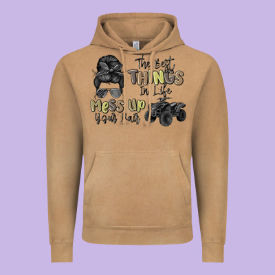 The Best Things In Life Mess Up Your Hair Vintage Hoodie Designed By Maliassmallbusiness