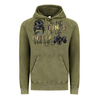 Vintage Olive the best things in life mess up your hair Vintage Hoodie - MaliasSmallBusiness