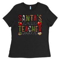 Black santa's favorite teacher assistant Ladies Tee - Jasminsmagicworld