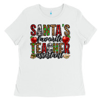 White santa's favorite teacher assistant Ladies Tee - Jasminsmagicworld