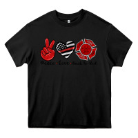 Black peace love back to red Heavy Core Tee - Artiststas
