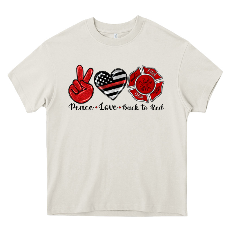 Peace Love Back To Red Heavy Core Tee by Artiststas | Teevron
