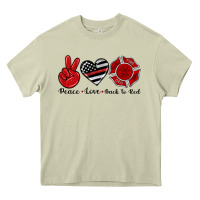 Mossy peace love back to red Heavy Core Tee - Artiststas