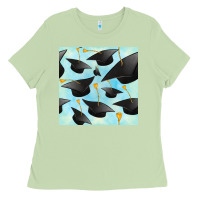 Matcha graduation cap seamless pattern Ladies Tee - BundleAndBundleShop