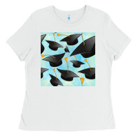 White graduation cap seamless pattern Ladies Tee - BundleAndBundleShop
