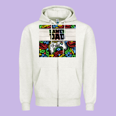 Gamer Dad Zipper Hoodie Designed By Tumblerdesignbyshophia