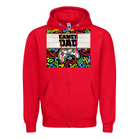 Red gamer dad Zipper Hoodie - TumblerDesignByShophia