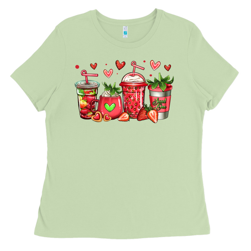 Strawberry Coffee Cups Ladies Tee by Jasminsmagicworld | Teevron