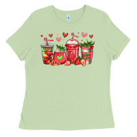 Matcha strawberry coffee cups Ladies Tee - Jasminsmagicworld
