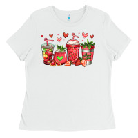 White strawberry coffee cups Ladies Tee - Jasminsmagicworld