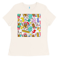 Bone back to school seamless pattern Ladies Tee - BundleAndBundleShop