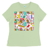 Matcha back to school seamless pattern Ladies Tee - BundleAndBundleShop