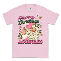 Bubblegum Pink merry christmas assholes Classic Tee - MaliasSmallBusiness