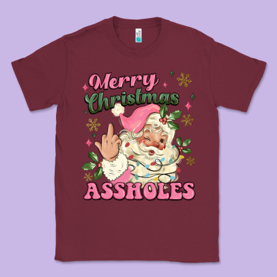 Merry Christmas Assholes Classic Tee Designed By Maliassmallbusiness