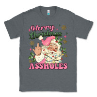 Charcoal Heather merry christmas assholes Classic Tee - MaliasSmallBusiness