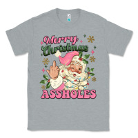 Heather Grey merry christmas assholes Classic Tee - MaliasSmallBusiness
