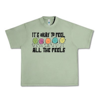 Oil Green ıt's okay to feel all the feels Urban Heavy Tee - MaliasSmallBusiness