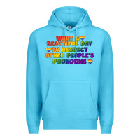 Ocean Blue What a beautiful day to respect other people's Premium Hoodie - CowGirlArtShop