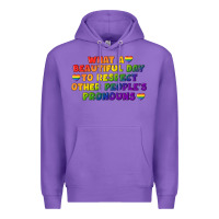 Purple What a beautiful day to respect other people's Premium Hoodie - CowGirlArtShop