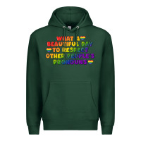 Sports Green What a beautiful day to respect other people's Premium Hoodie - CowGirlArtShop