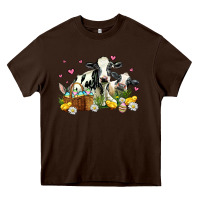 Chocolate Brown easter cows with chicks Heavy Core Tee - AdoDesignShop