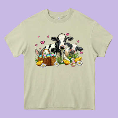 Easter Cows With Chicks Heavy Core Tee Designed By Adodesignshop