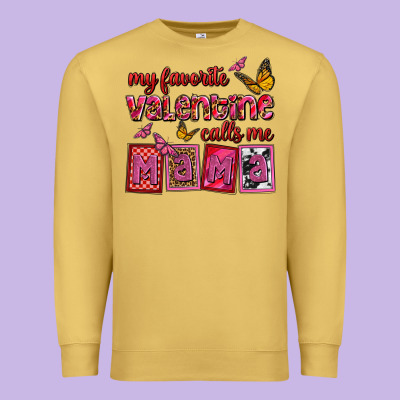 My Favorite Valentine Calls Me Mama Premium Sweatshirt Designed By Oliviacreatesart