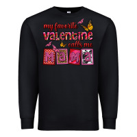 Black my favorite valentine calls me mama Premium Sweatshirt - OliviaCreatesArt