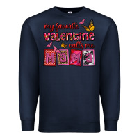 Navy my favorite valentine calls me mama Premium Sweatshirt - OliviaCreatesArt