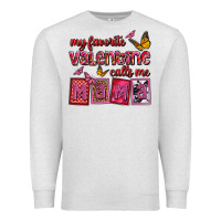 Oatmeal Heather my favorite valentine calls me mama Premium Sweatshirt - OliviaCreatesArt