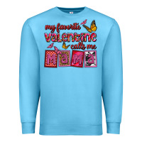 Ocean Blue my favorite valentine calls me mama Premium Sweatshirt - OliviaCreatesArt